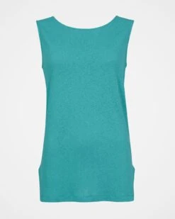 Linen Blend Scoop Neck Tunic -Celtic & Co 124644