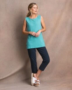 Linen Blend Scoop Neck Tunic -Celtic & Co 125496