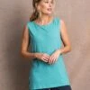 Linen Blend Scoop Neck Tunic -Celtic & Co 125497