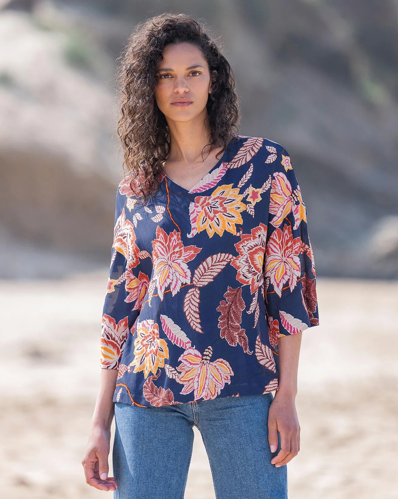 V Neck Printed Swing Top 4 V Neck Printed Swing Top - Image 2