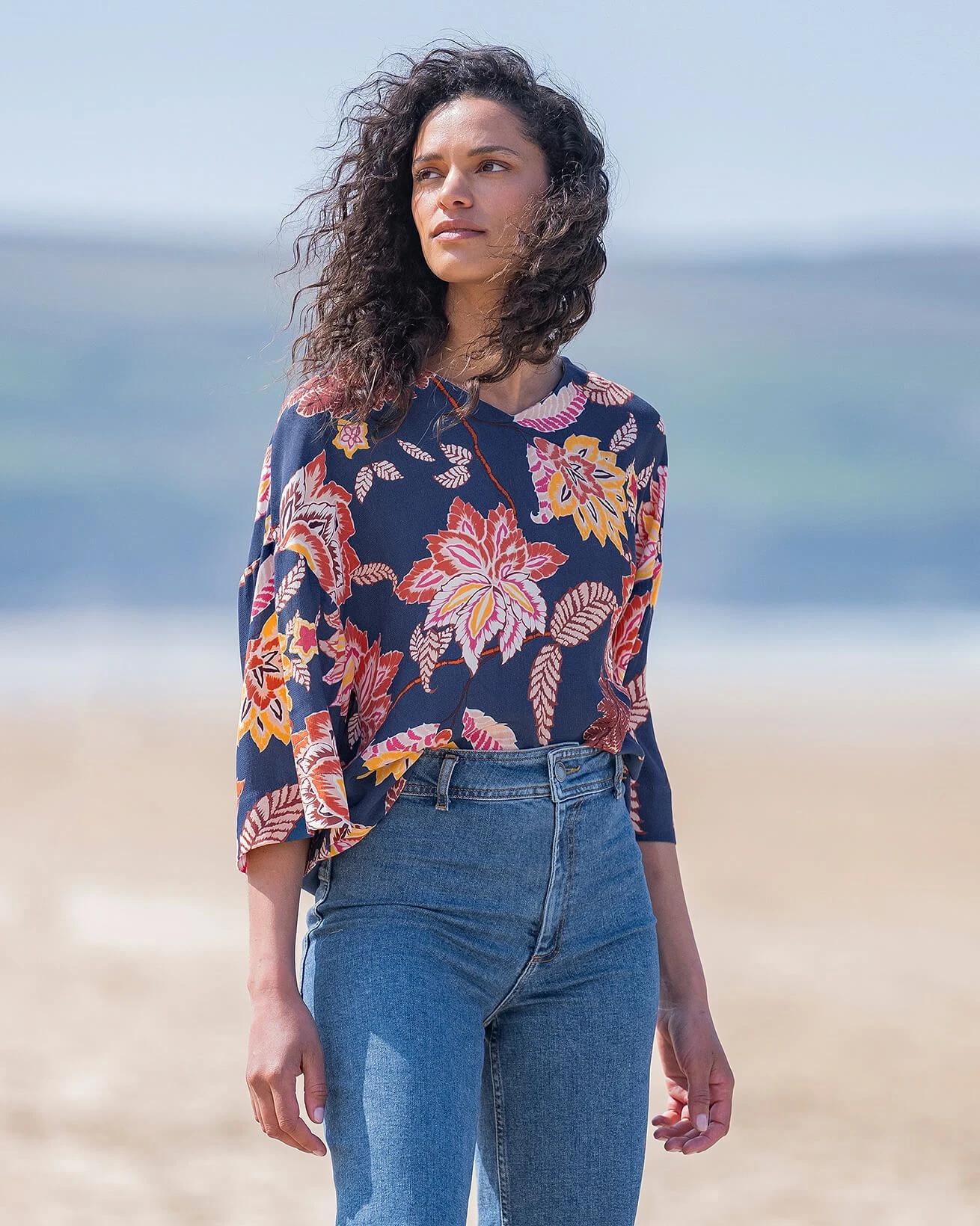 V Neck Printed Swing Top 3 V Neck Printed Swing Top