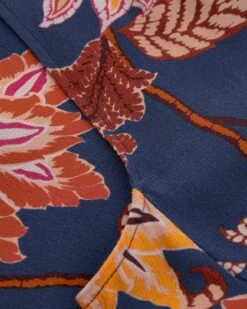 V Neck Printed Swing Midi Dress -Celtic & Co 136903