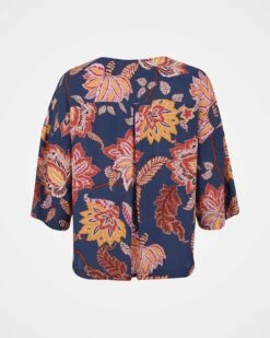 V Neck Printed Swing Top 9 V Neck Printed Swing Top -Celtic & Co 136907