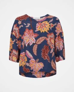 V Neck Printed Swing Top 8 V Neck Printed Swing Top -Celtic & Co 136908