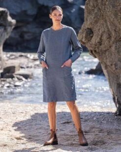 Twill Knee Length Shift Dress -Celtic & Co 142187 1