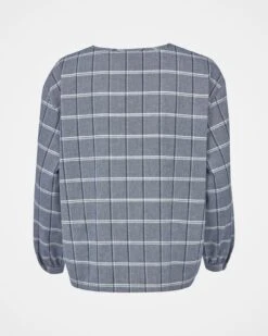 Check Button Through Blouse 14 Check Button Through Blouse -Celtic & Co 144040