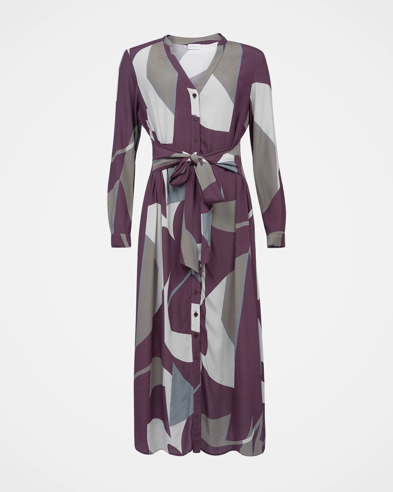 Long Sleeve Tie Front Midi Dress 6 Long Sleeve Tie Front Midi Dress - Image 4