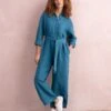 Pure Linen Long Sleeve Jumpsuit -Celtic & Co 157977