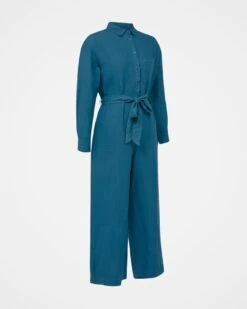 Pure Linen Long Sleeve Jumpsuit -Celtic & Co 158455