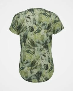 Linen Blend Scoop Neck T-Shirt -Celtic & Co 158538