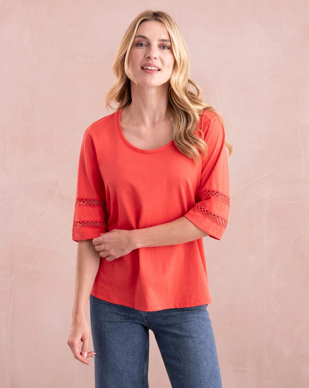 Organic Cotton Sleeve Detail Jersey Top 4 Organic Cotton Sleeve Detail Jersey Top - Image 2