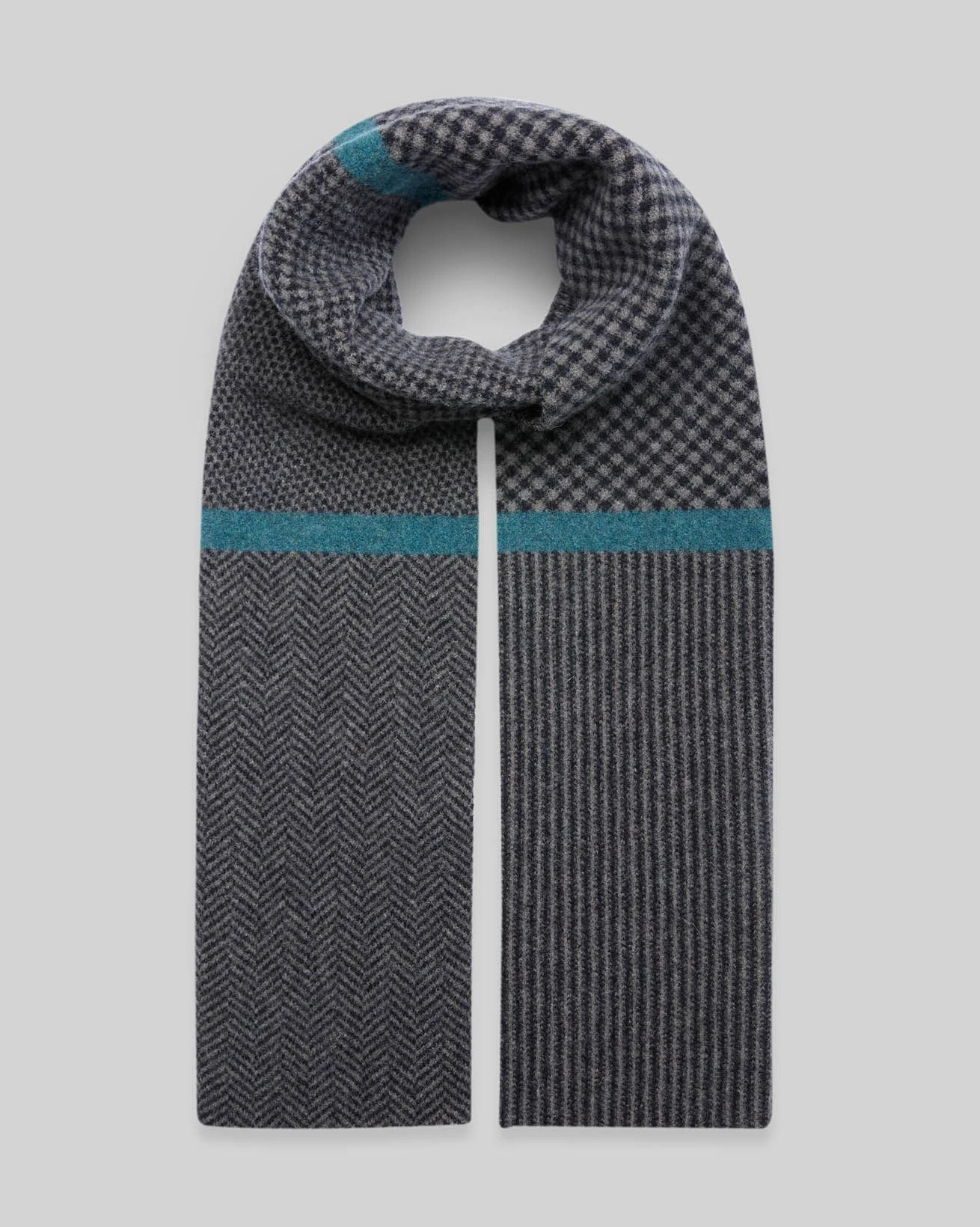 Men's Lambswool Chevron Scarf 3 Men's Lambswool Chevron Scarf