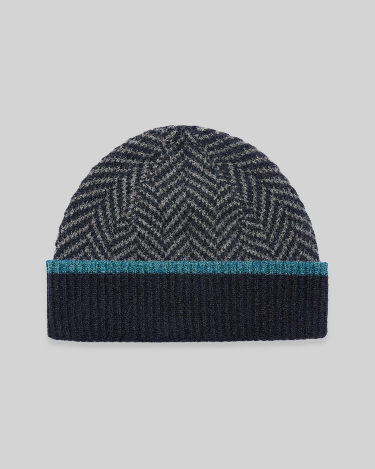 Men's Lambswool Chevron Beanie 5 Men's Lambswool Chevron Beanie - Image 3