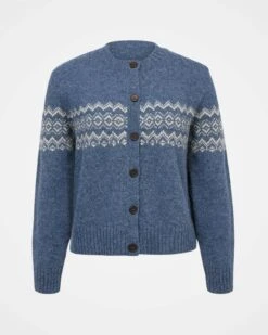 Fair Isle Crew Neck Cardigan -Celtic & Co 173002