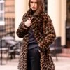 Leopard Print Shearling Coat
