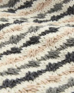 Merino Striped Cable Throw -Celtic & Co 175297
