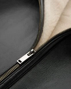 Slouchy Funnel Neck Shearling Jacket -Celtic & Co 177071