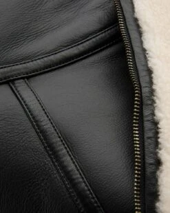 Slouchy Funnel Neck Shearling Jacket -Celtic & Co 177072