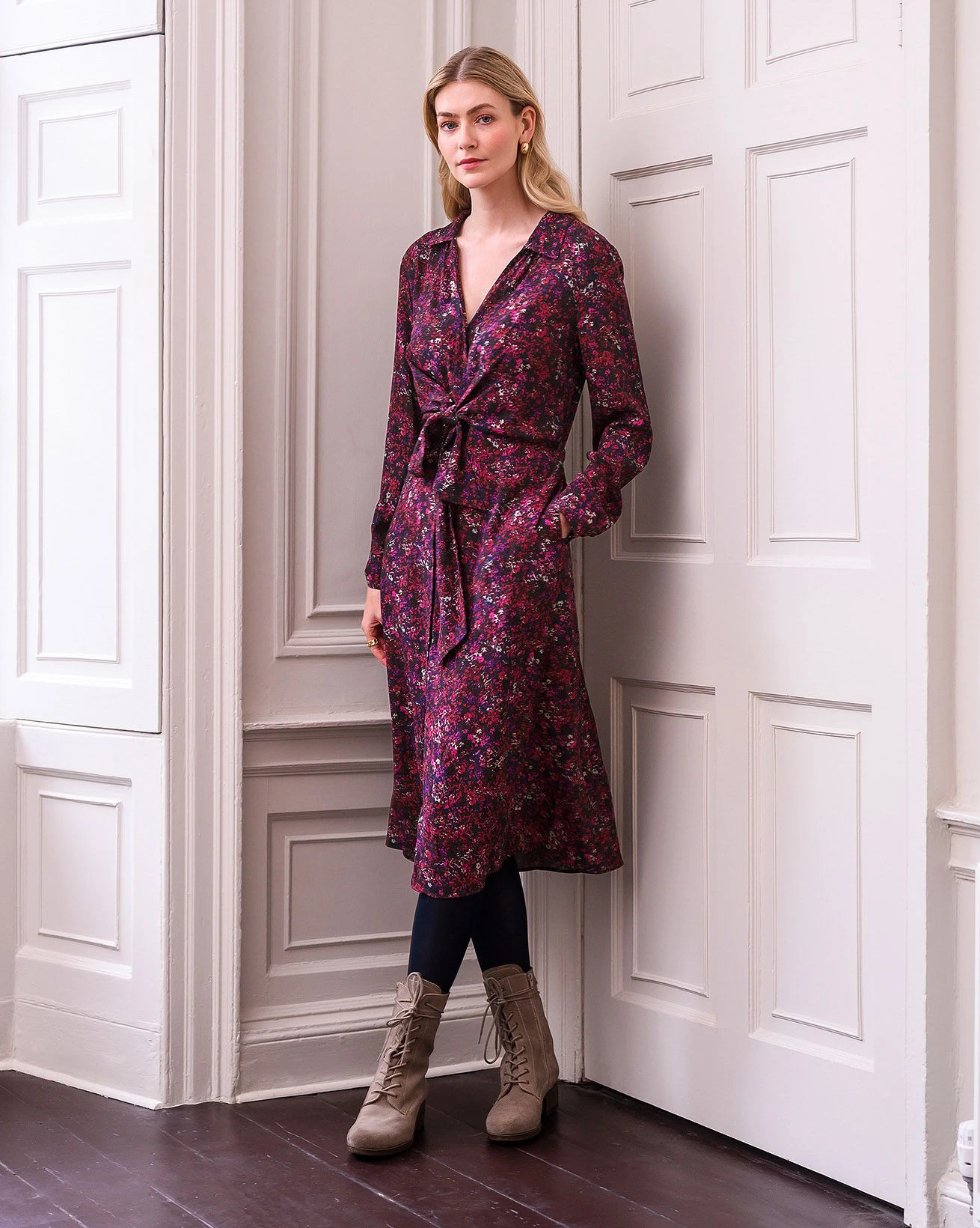 Tie Front Midi Shirt Dress 5 Tie Front Midi Shirt Dress - Image 3