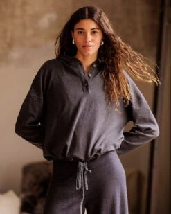 Button Detail Hoodie