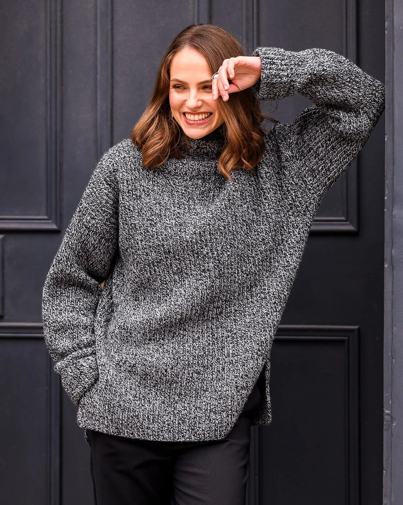 Ribbed Funnel Neck Sweater 4 Ribbed Funnel Neck Sweater - Image 2