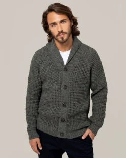 Men's Waffle Stitch Cardigan