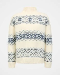 Fair Isle Stripe Funnel Neck Sweater 11 Fair Isle Stripe Funnel Neck Sweater -Celtic & Co 181076
