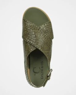 Leather Woven Crossover Sandals -Celtic & Co 186235