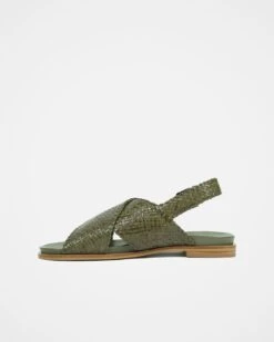Leather Woven Crossover Sandals -Celtic & Co 186236