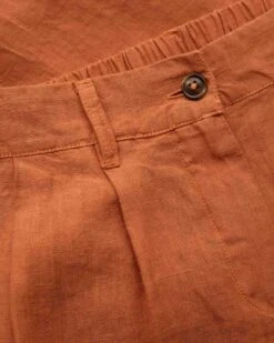 Linen Barrel Leg Pleat Detail Pants -Celtic & Co 186287