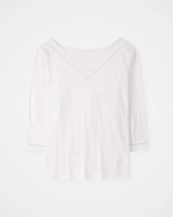 Organic Cotton Trim Detail Boat Neck Top -Celtic & Co 186376