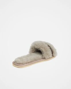 Braid Trim Shearling Slide -Celtic & Co 187609