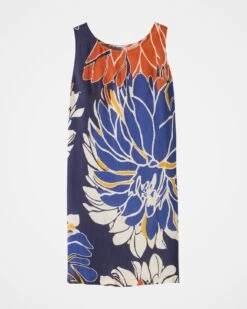 Linen Sleeveless Knee Length Shift Dress 11 Linen Sleeveless Knee Length Shift Dress -Celtic & Co 188935