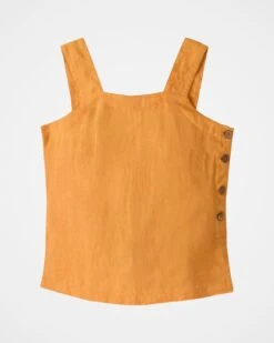 Pure Linen Button Detail Top -Celtic & Co 188936