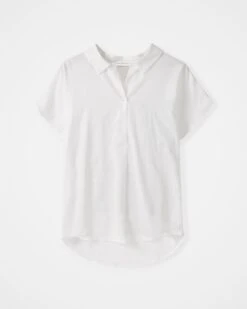 Linen Blend Grown On Short Sleeve Relaxed Blouse 11 Linen Blend Grown On Short Sleeve Relaxed Blouse -Celtic & Co 189092