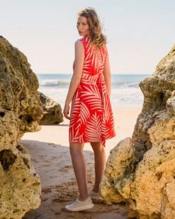 Linen Sleeveless Knee Length Wrap Dress -Celtic & Co 189194