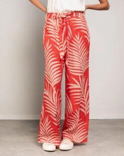 Linen Self Tie Wide Leg Pants -Celtic & Co 190264