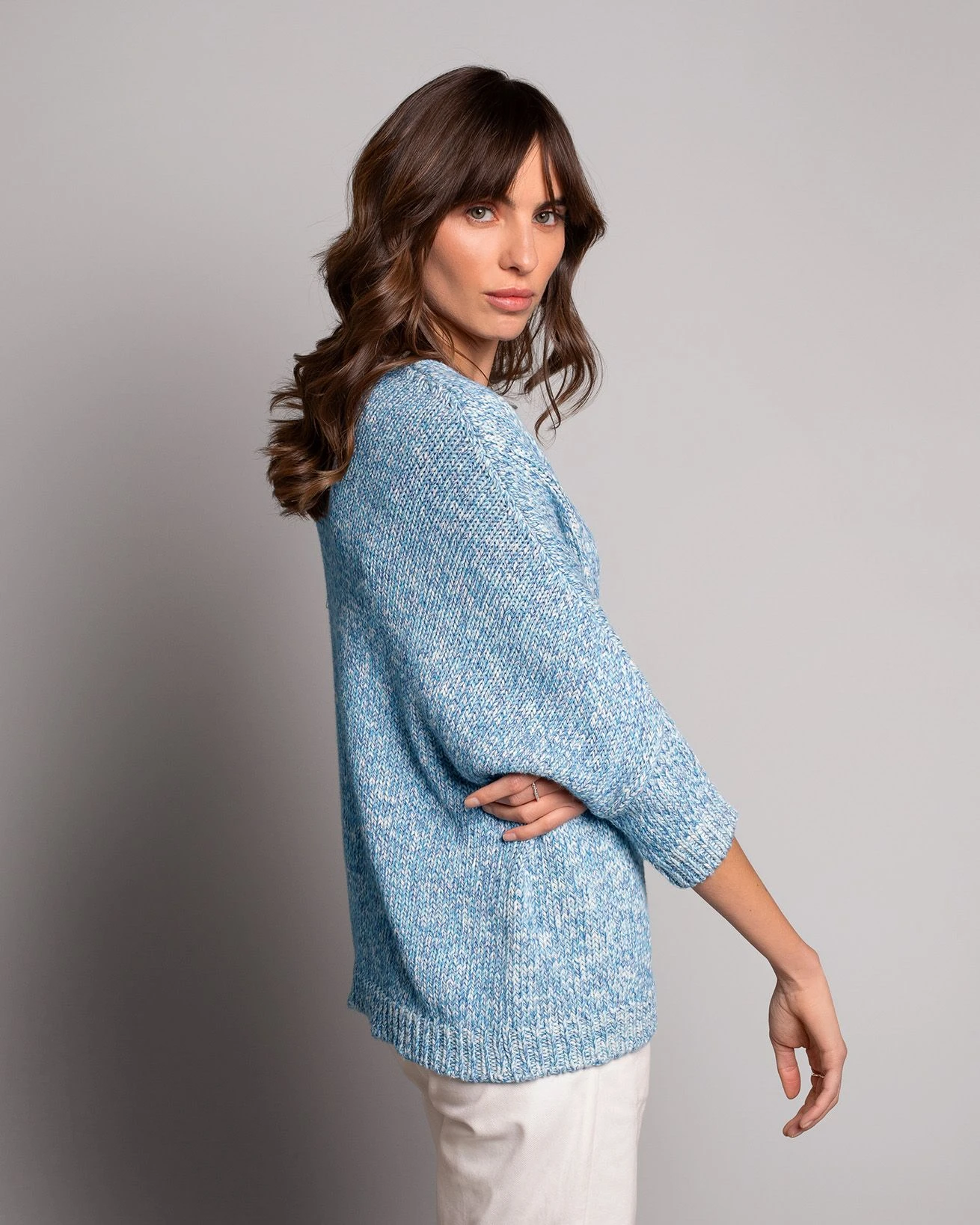 Yarn Twist V Neck Slouch Sweater 5 Yarn Twist V Neck Slouch Sweater - Image 3