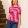 Organic Cotton Striped Knitted Crew Neck Top 1 Organic Cotton Striped Knitted Crew Neck Top -Celtic & Co 190506