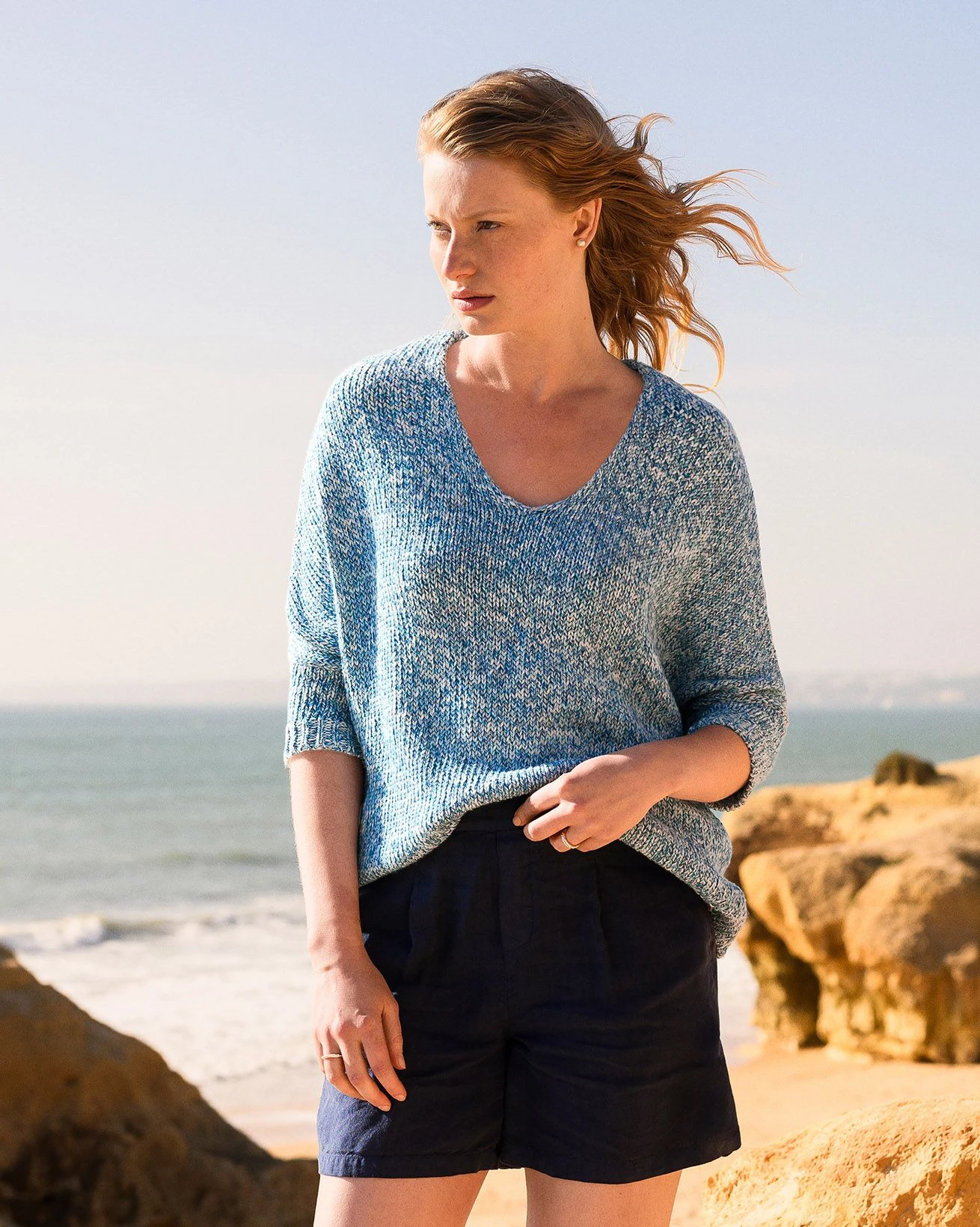 Yarn Twist V Neck Slouch Sweater 6 Yarn Twist V Neck Slouch Sweater - Image 4