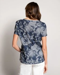 Linen Blend V Neck T Shirt -Celtic & Co 190749