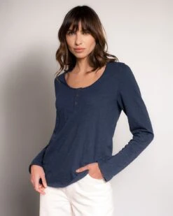 Organic Cotton Scoop Neck Henley