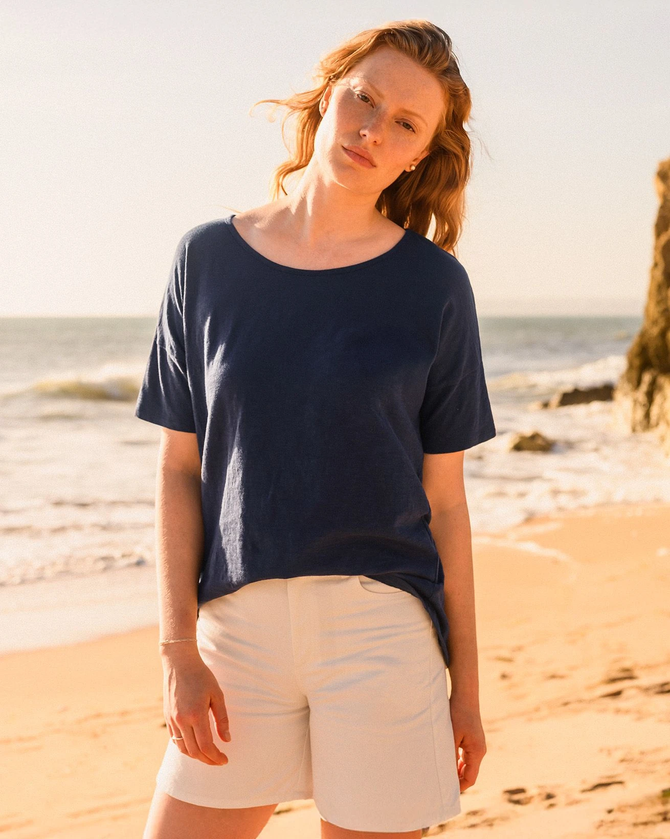 Organic Cotton Drop Shoulder Drape T Shirt 3 Organic Cotton Drop Shoulder Drape T Shirt