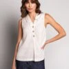 Pure Linen Sleeveless Blouse