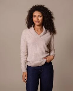 Lambswool Shawl Collar Sweater -Celtic & Co 196801