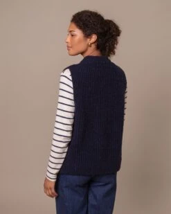 Donegal Ribbed Sleeveless Cardigan -Celtic & Co 196981