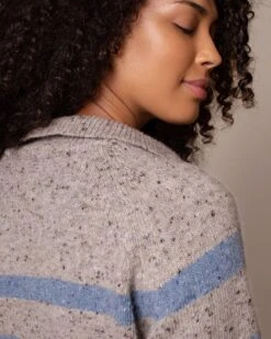 Donegal Striped Polo Sweater -Celtic & Co 196987