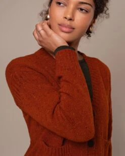 Donegal Boxy V Neck Cardigan -Celtic & Co 197003