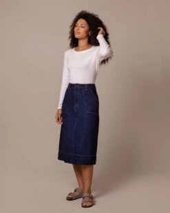 Denim A Line Midi Skirt -Celtic & Co 197031
