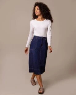 Denim A Line Midi Skirt -Celtic & Co 197033
